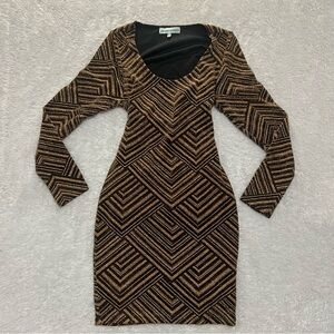 Black and Gold Geometric Dress